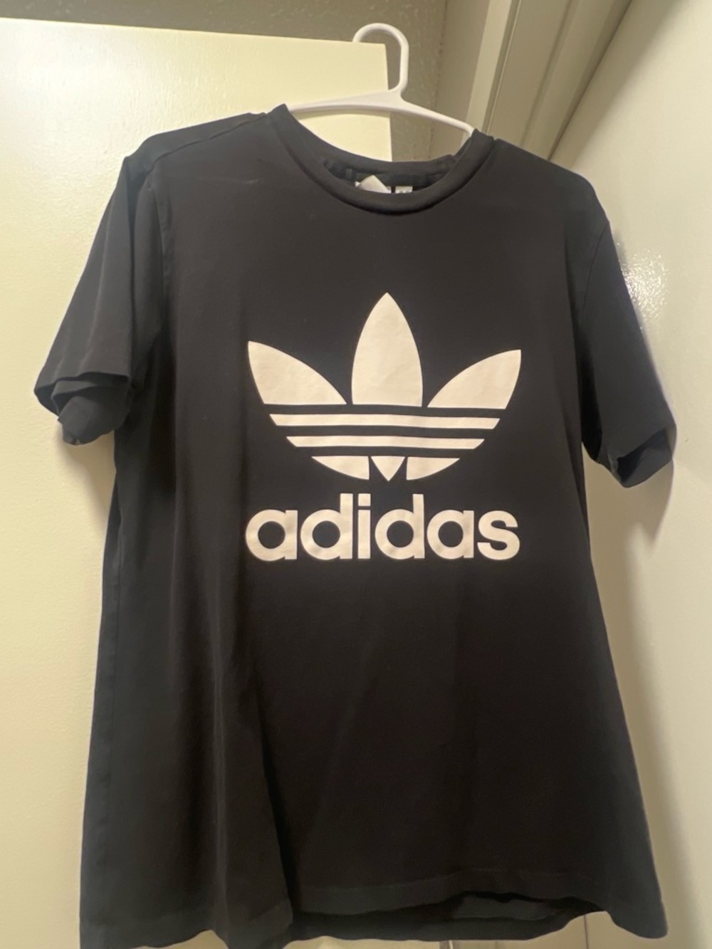 adidas Black Tee with White Trefoil Logo